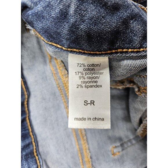 (3/$35) Maurices Jeans Womens Small High Rise Blue Denim Button Fly Distressed - Picture 5 of 11